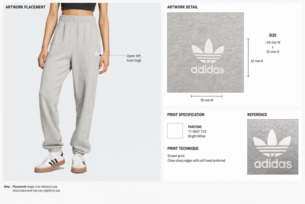 Cuffed Joggers: Artwork placement