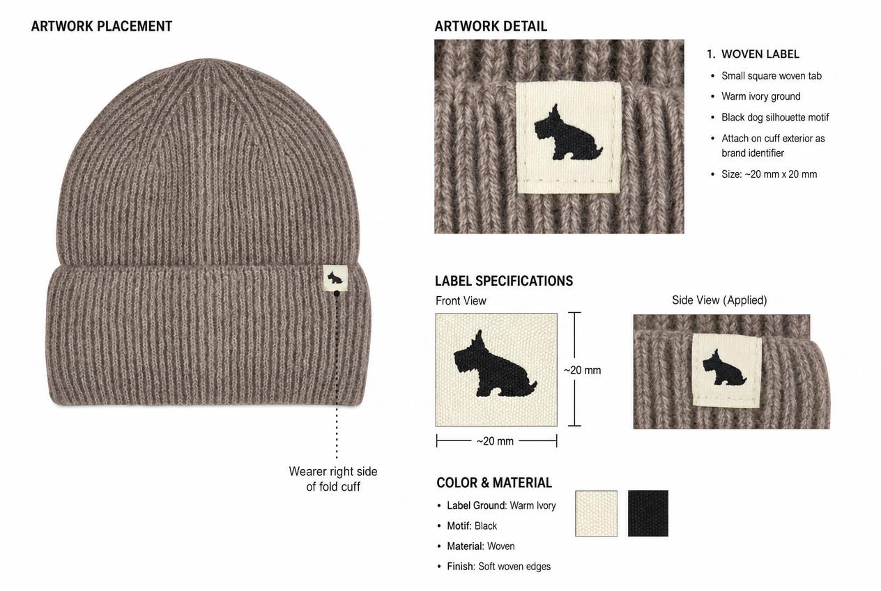 Ribbed Beanie: Artwork placement