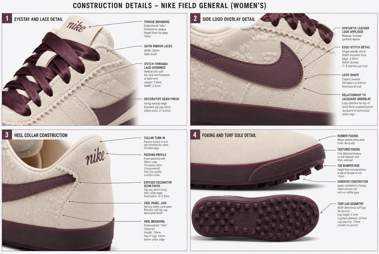 Women's Canvas Turf Sneaker: Detailed views: closures, seams, trims