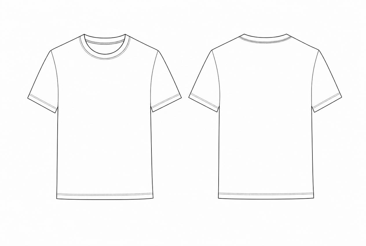 Classic Crewneck T-Shirt flat sketch