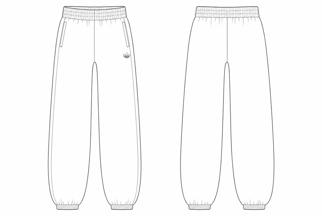 Cuffed Joggers flat sketch