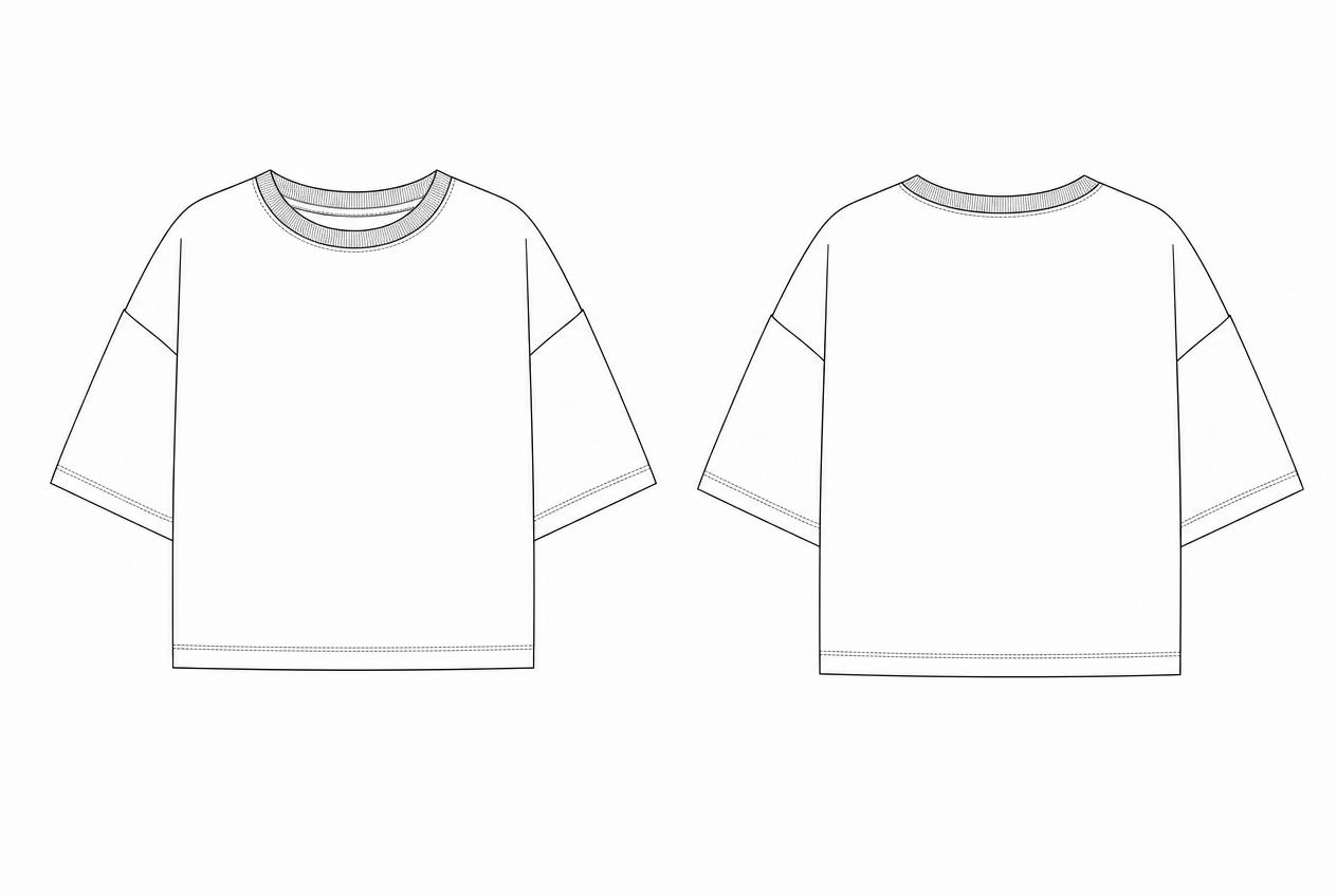 Boxy Tee flat sketch