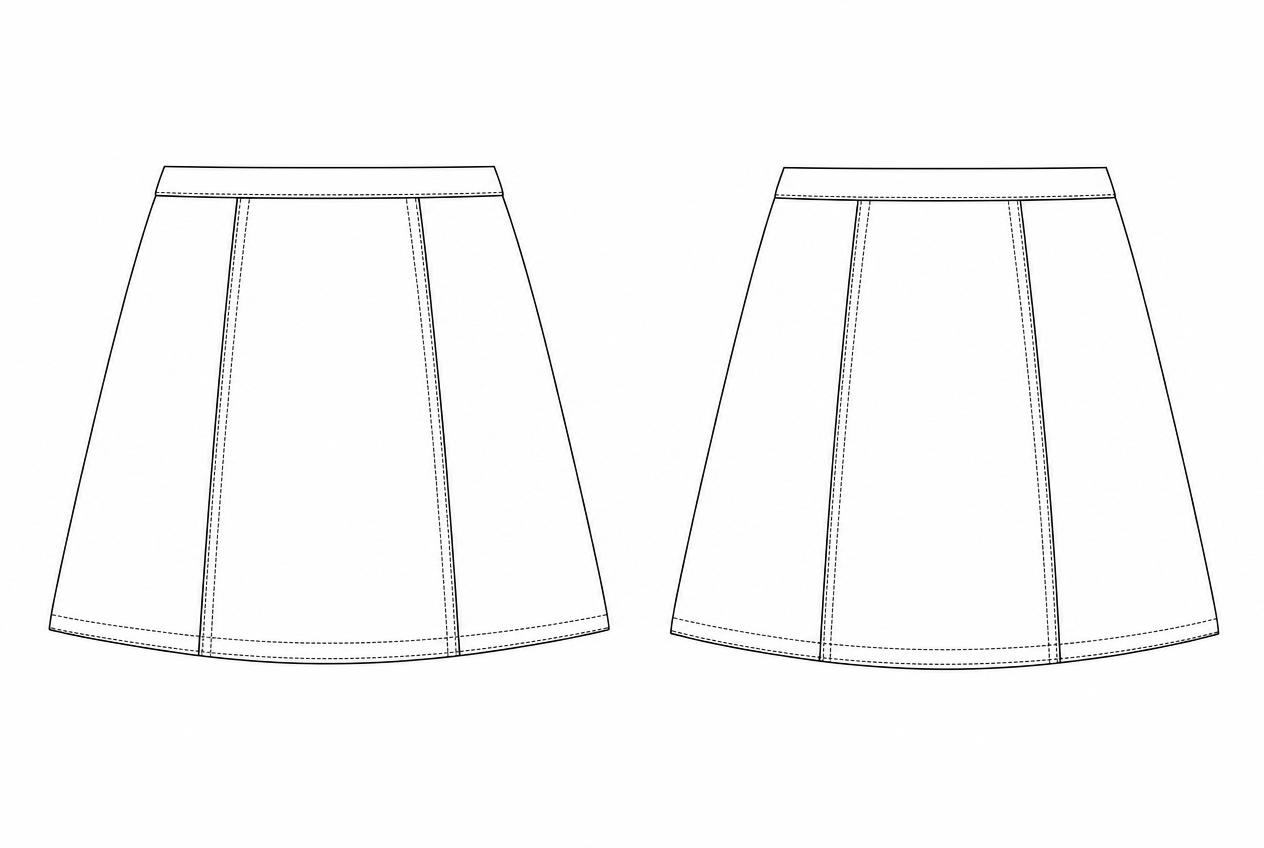 A-Line Mini Skirt flat sketch