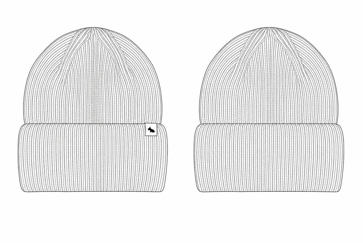 Ribbed Beanie flat sketch