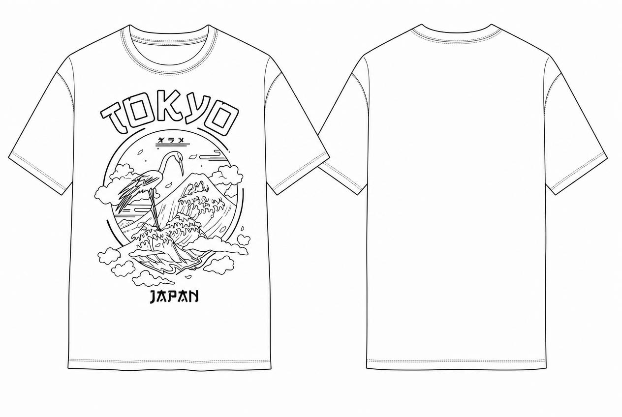 Graphic Tee flat sketch