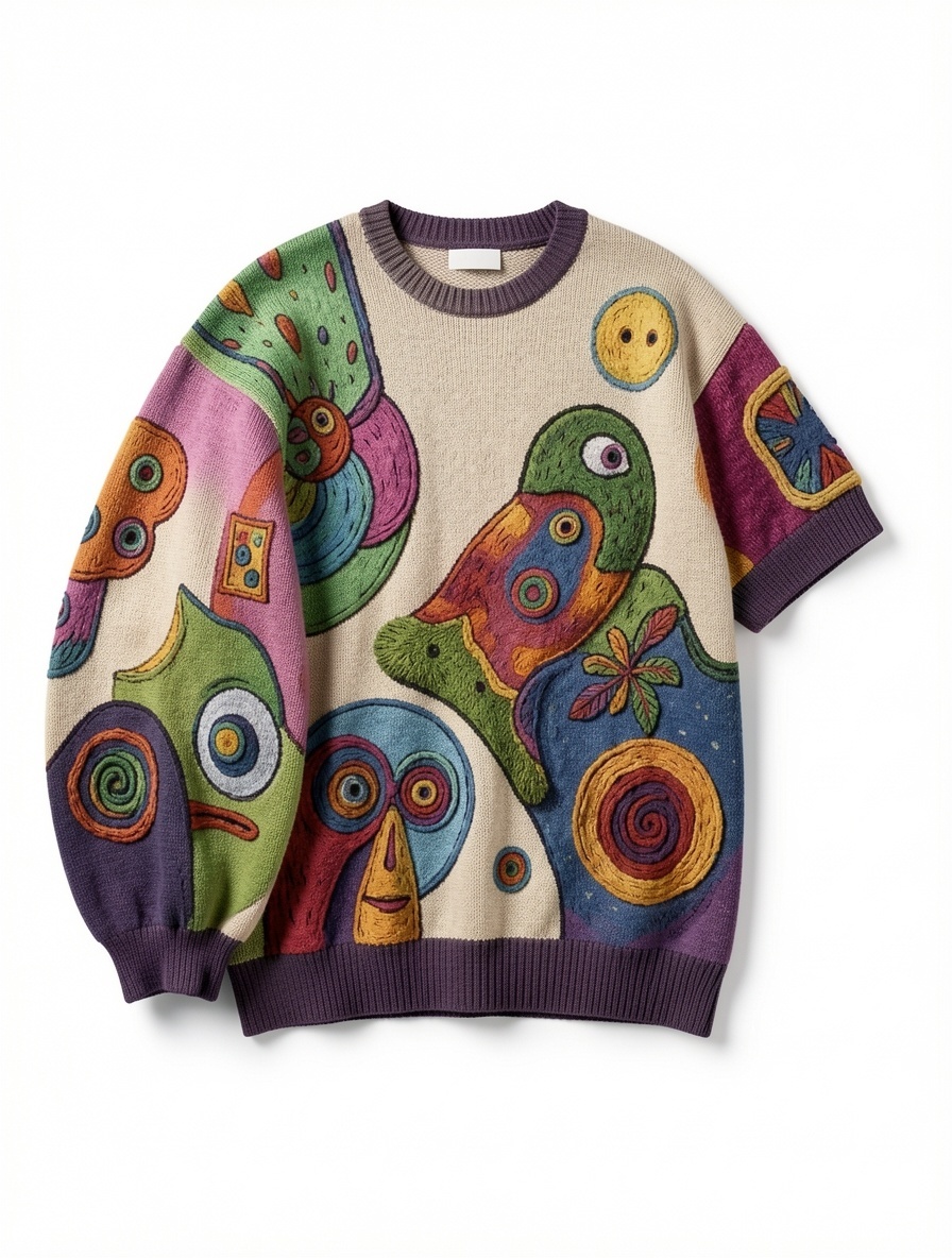 Intarsia Crewneck Sweater, the product the tech pack was generated from
